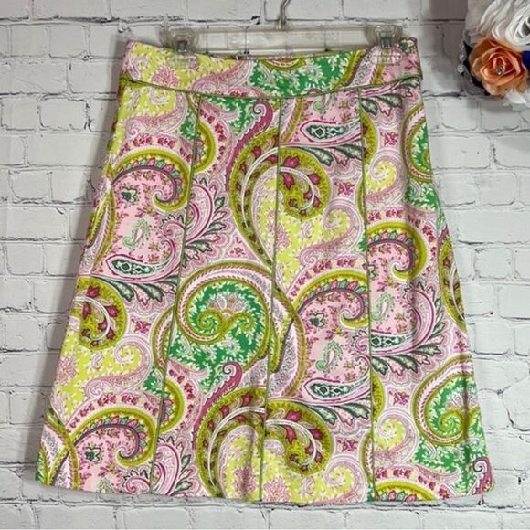 Chadwicks Paisley Midi Skirt - Pink, Green, Yellow - Picture 1 of 8